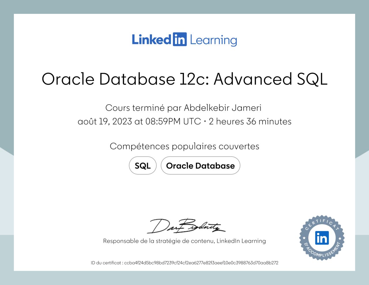 Oracle Database 12c: Advanced SQL